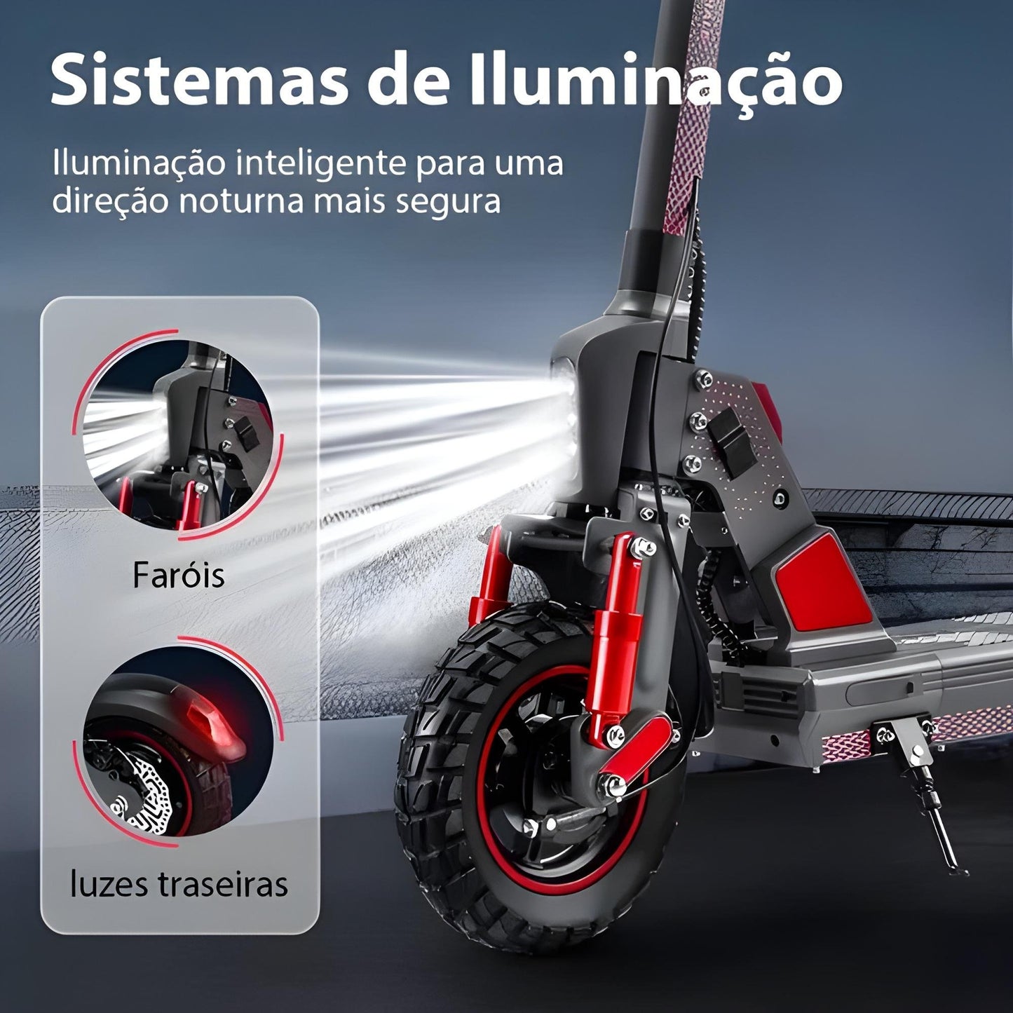 Honey Whale C1 Vermelho - 980w Patinete Elétrico Scooter 40km 45 Km/h