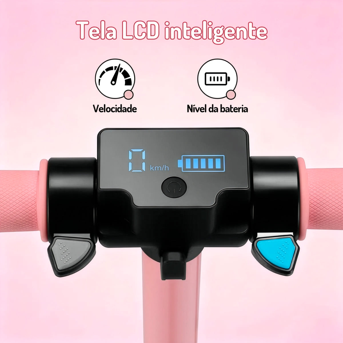 HONEYWHALE E10S Patinete Elétrico Infantil, 180W-16KM/H-6KM, Motor-Velocidade-Autonomia-Máxima, Pedal com 3 Cores de Luzes Gradientes, Suspensão Dianteira, 6,5" Pneu Sólido, Honey Whale rosa