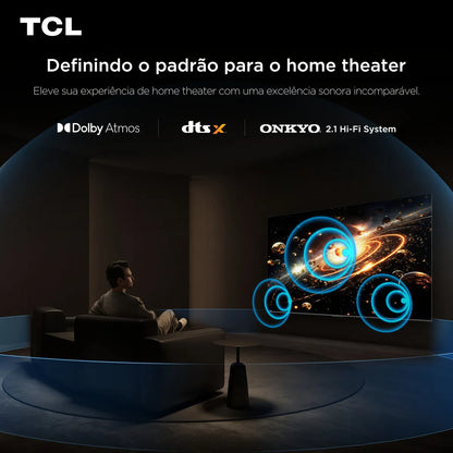 Smart TV TCL 55 Polegadas QLED Mini LED 4K C6K WiFi Bluetooth Google TV 4 HDMI 144Hz HDR10+ 55C6K