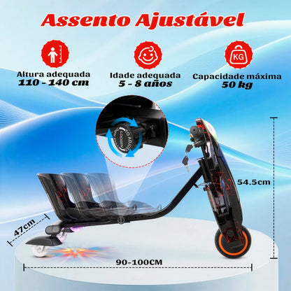 Honeywhale 008c Triciclo Elétrico Drift Infantil 150w 15km/h Preto
