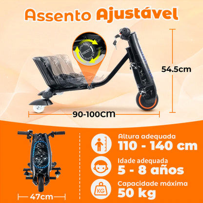 Honeywhale 008b Triciclo Elétrico Drift Infantil 150w 15km/h Preto