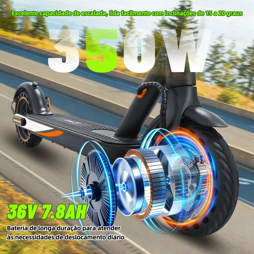 Bolin Xm01 Patinete Eletrico Adulto 350w Velocidade Máxima De 32 Km/h 25 Km De Autonomia Corpo Em Liga De Alumínio Com App Bluetooth Preto