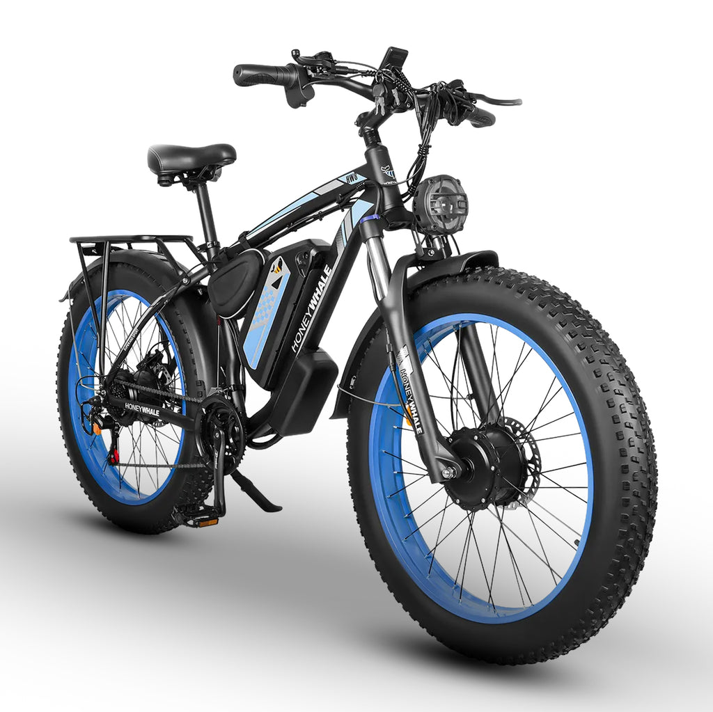 Honeywhale Bk08 Bicicleta Elétrica Para Adultos, 1050W*2-65KM-55KM/H-150KG, Scooter Motor-Bike-Ebike-Autonomia-Velocidade Máxima-Carga, Bateria (48v 23,5ah), 21 Velocidade, Honey Whale