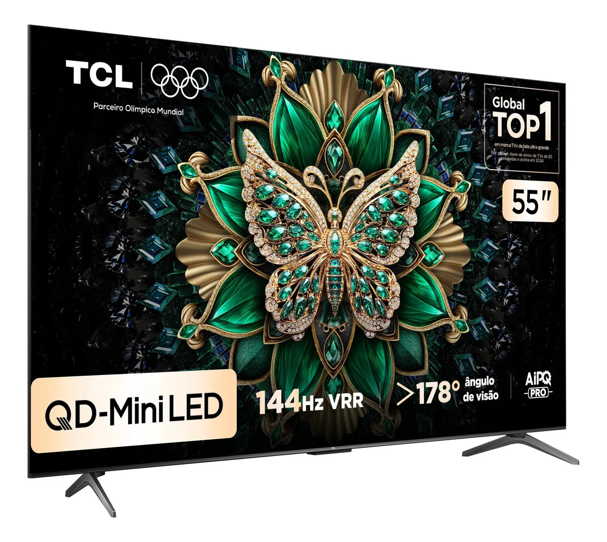 Smart TV TCL 55 Polegadas QLED Mini LED 4K C6K WiFi Bluetooth Google TV 4 HDMI 144Hz HDR10+ 55C6K