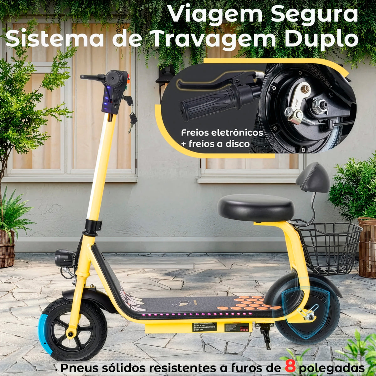 Honeywhale Jl006 Patinete Elétrico Infantil 300w 18km/h 10km Rosa