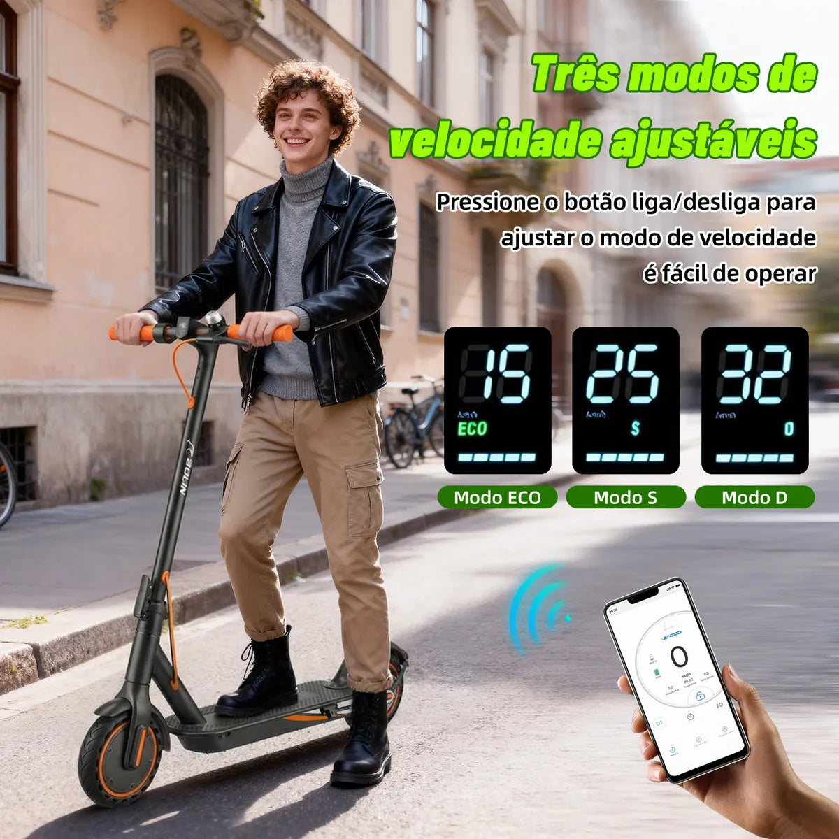 Bolin Xm01 Patinete Eletrico Adulto 350w Velocidade Máxima De 32 Km/h 25 Km De Autonomia Corpo Em Liga De Alumínio Com App Bluetooth Preto