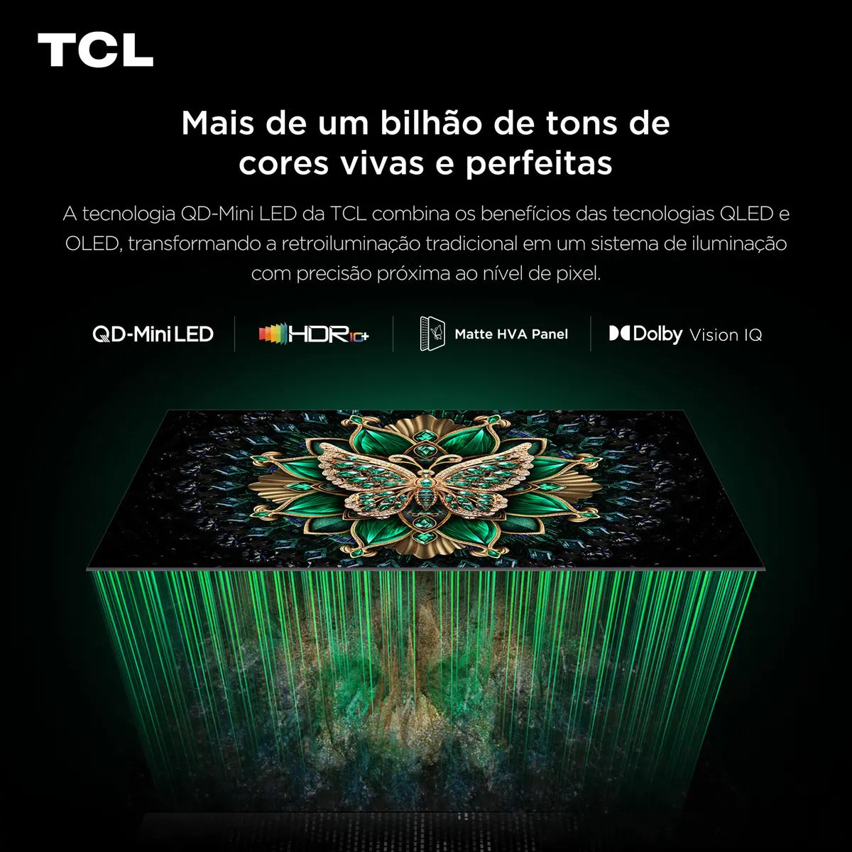 Smart TV TCL 75 Polegadas QLED Mini LED 4K C6K WiFi Bluetooth Google TV 4 HDMI 144Hz HDR10+ 75C6K