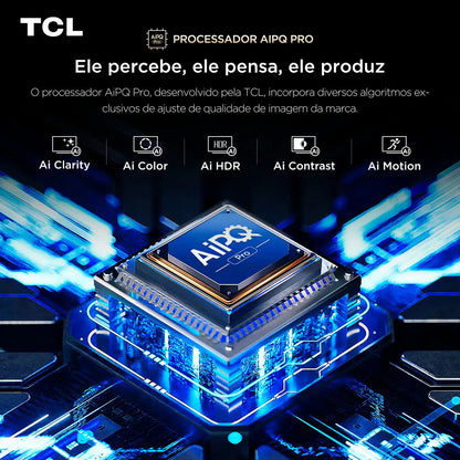 Smart TV TCL 55 Polegadas QLED Mini LED 4K C6K WiFi Bluetooth Google TV 4 HDMI 144Hz HDR10+ 55C6K