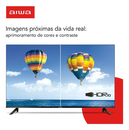 Smart TV AIWA 50” Android 4K Borda Ultrafina HDR10 Dolby Áudio AWS-TV-50-BL-02-A
