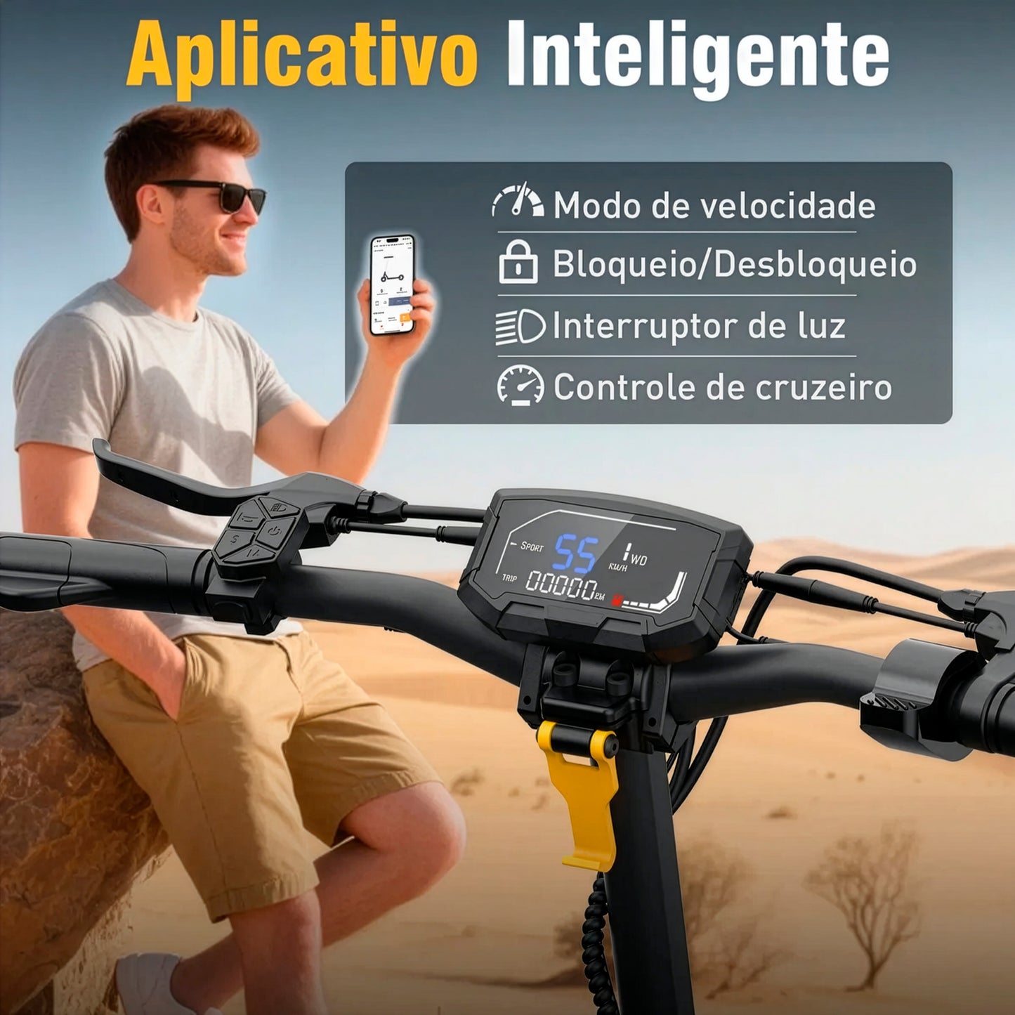 Honey Whale T4d - Patinete Elétrico Adulto, 1300w*2-65km/h-65km, Scooter-eletrica-velocidade-autonomia-juvenil-dobrável, Suspensão Dianteira E Traseira, 11 Inch Pneus Tubeless, App Bluetooth Honey Whale