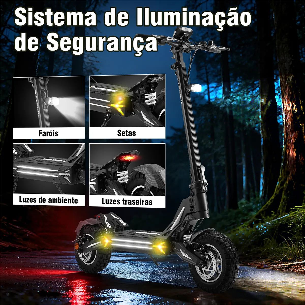 HONEYWHALE G3 PRO Patinete Elétrico Adulto, 1640W-60KM/H-56KM-18AH, Scooter-Eletrica-Velocidade-Juvenil-Dobrável-Autonomia-de-Capacidade-Carge, 22° Ângulo de subida máxima, Honey Whale Preto