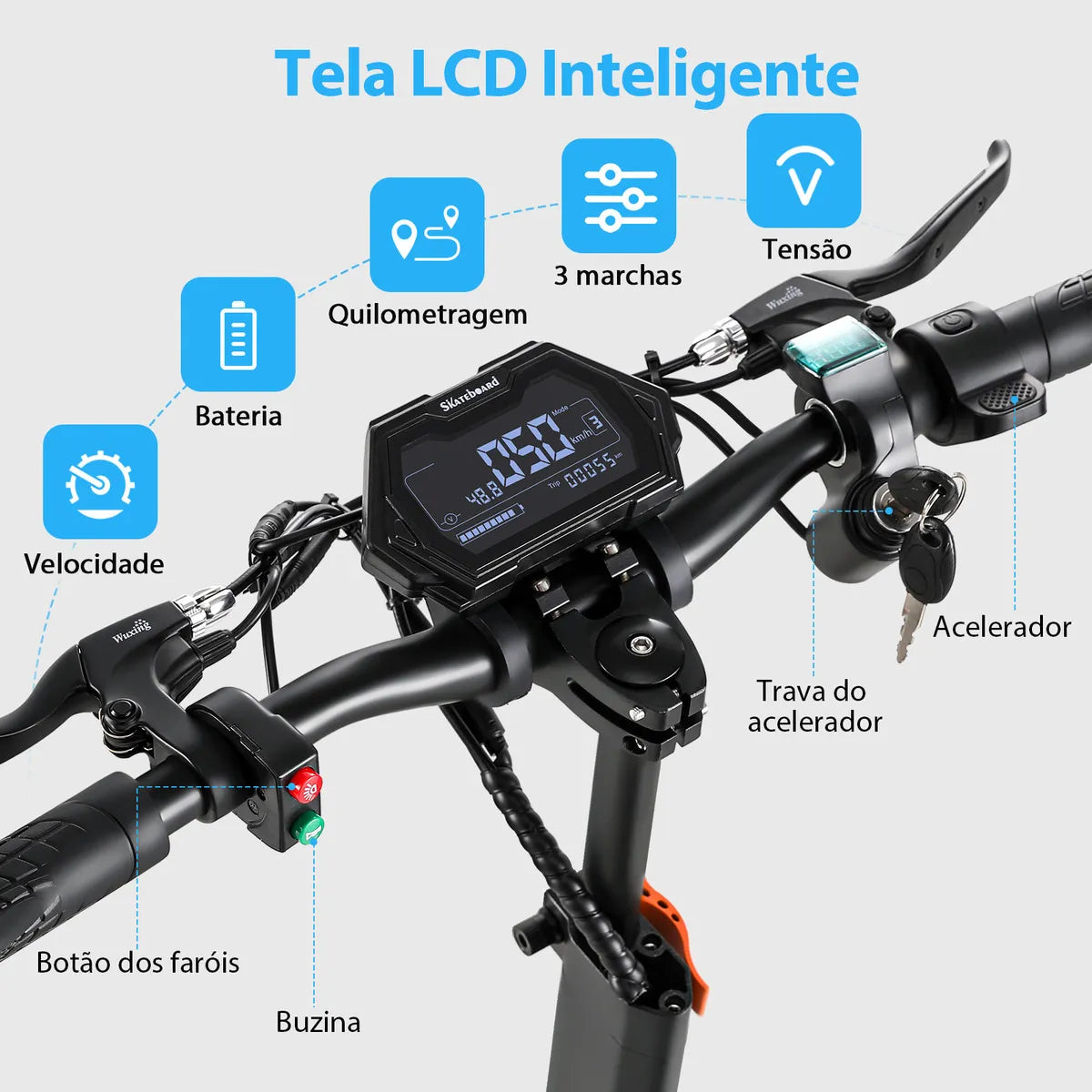 Honeywhale H3 Patinete Eletrico Adulto, 1000w-60km-55km/h-15ah-120kg, Scooter Eletrica Motor-velocidade-autonomia-carga-max, Honey Whale Patinete Juvenil Dobrável Com Assento,amortecimento Hidráulico