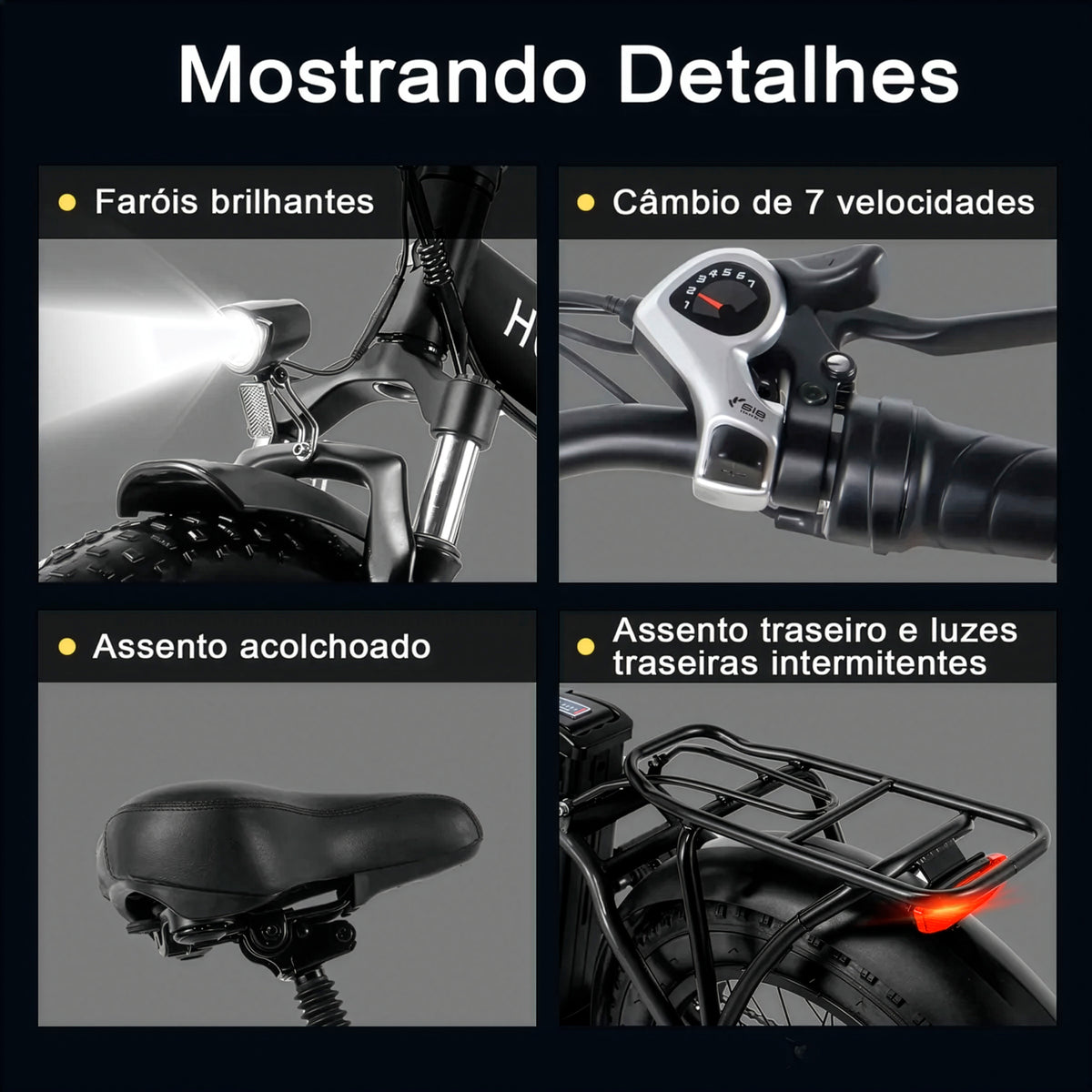 Honey Whale F6 - Bicicleta Elétrica Adulto 790w 45km 40km/h Preto