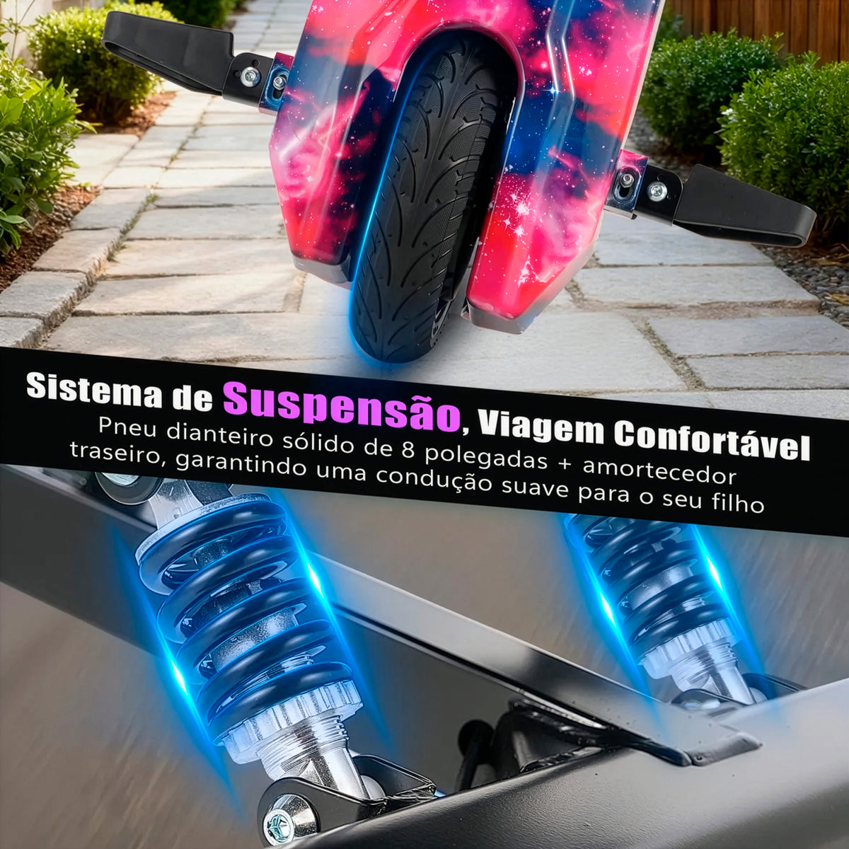 Honeywhale 007b Triciclo Elétrico Infantil Drift Patinete Rosa-chiclete