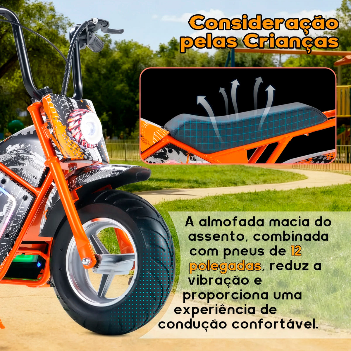 Honeywhale J2 Motinho Elétrica Infantil Mini 350w 36v 12km Laranja