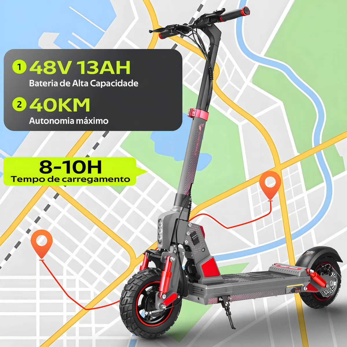 Honeywhale C1 Patinete Elétrico Adulto, 980w Scooter Eletrica, Autonomia 40km (max), Velocidade 45km/h (max), 150 Kg Capacidade Máxima De Carga, Honey Whale Patinete Elétrico Com Modo De Cruzeiro
