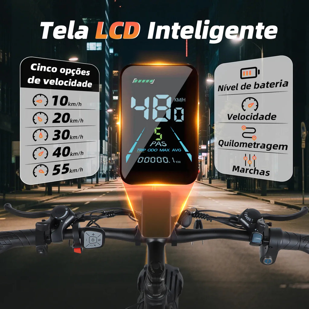 Honeywhale Bk08 Bicicleta Elétrica Para Adultos, 1050W*2-65KM-55KM/H-150KG, Scooter Motor-Bike-Ebike-Autonomia-Velocidade Máxima-Carga, Bateria (48v 23,5ah), 21 Velocidade, Honey Whale