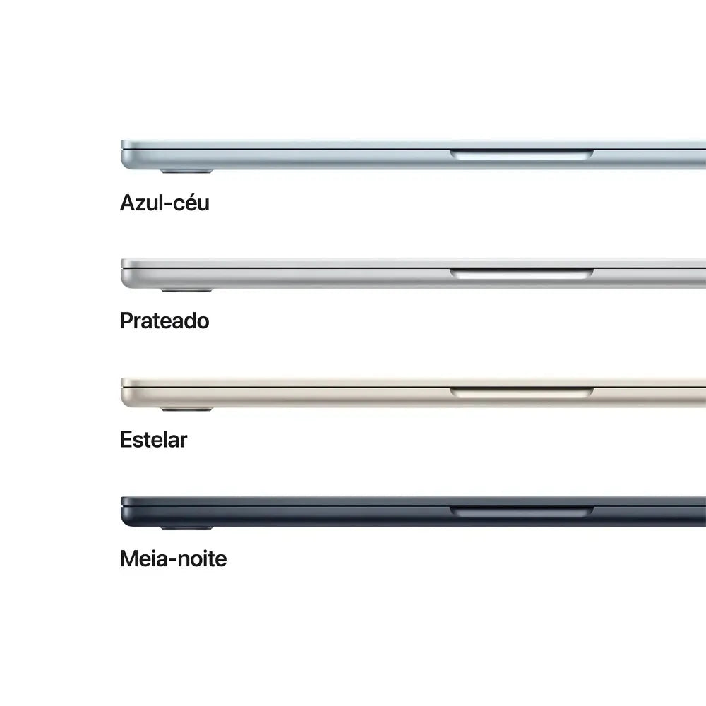 MacBook Air de 13 polegadas: Chip M5, CPU de 10 núcleos, GPU de 8 núcleos, Neural Engine de 16 núcleos, 512GB - Azul-céu - Distribuidor Autorizado