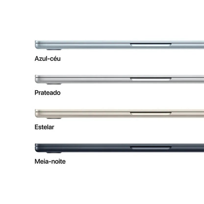 MacBook Air de 13 polegadas: Chip M5, CPU de 10 núcleos, GPU de 8 núcleos, Neural Engine de 16 núcleos, 512GB - Azul-céu - Distribuidor Autorizado