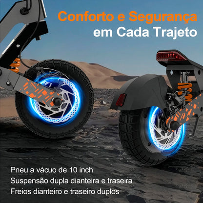 Honeywhale H2d-ultra Patinete Elétrico Adulto, 1200w*2 Scooter Eletrica, 65 Km Autonomia, 55 Km/h Velocidade Máxima