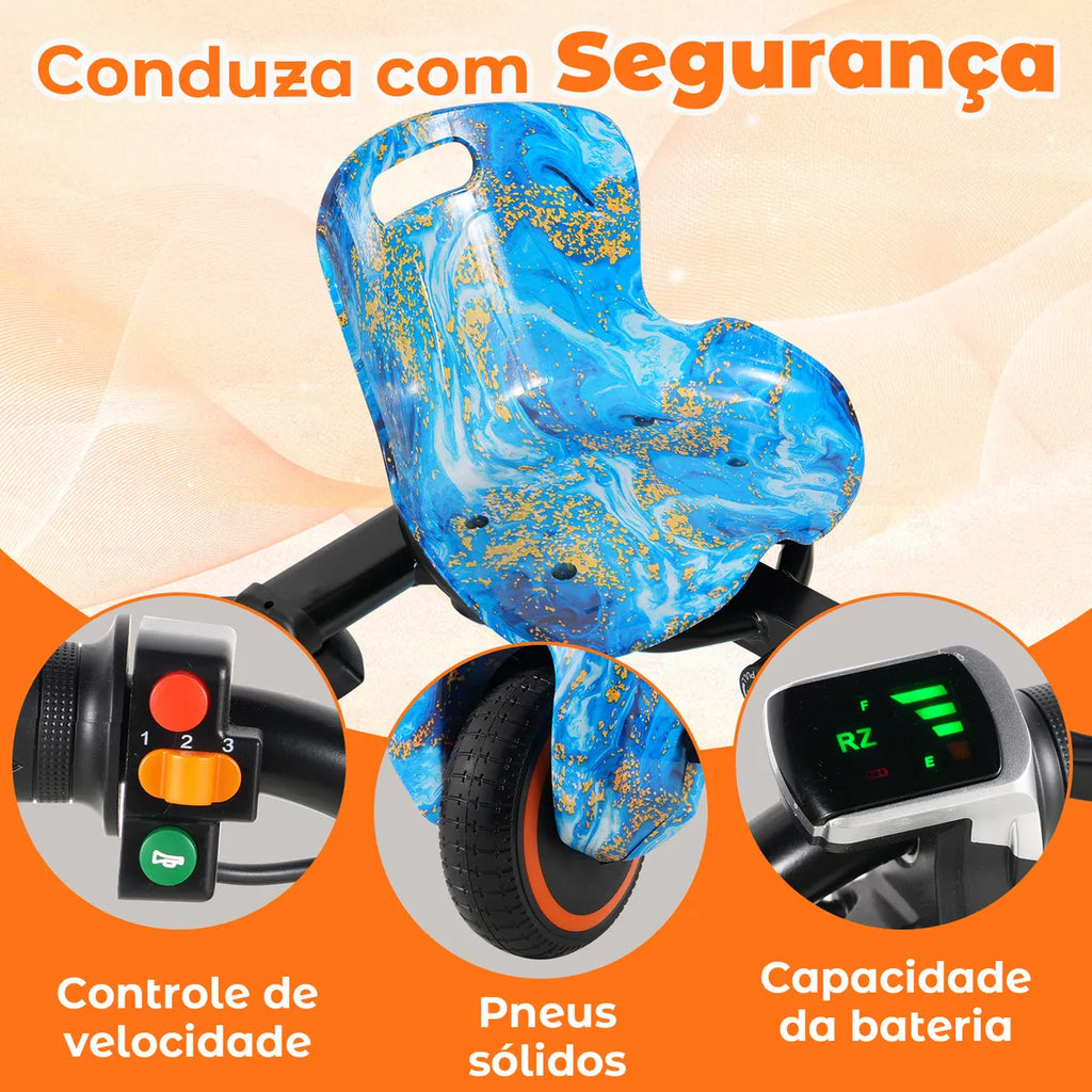 Honeywhale 008b Triciclo Patinete Elétrico 250w 15km/h Drift Cor Azul