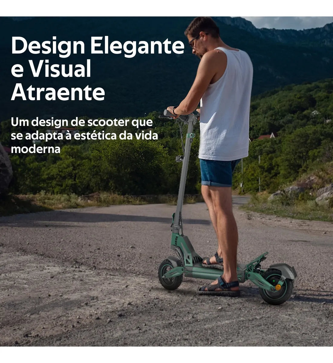 Honeywhale G2 Pro Patinete Elétrico Adulto, 1200w Scooter Eletrica, 50km De Autonomia, 50km/h Velocidade Máxima, Honey Whale Patinete Juvenil Dobrável Com 10 Inch Pneu A Vácuo, Cor Verde