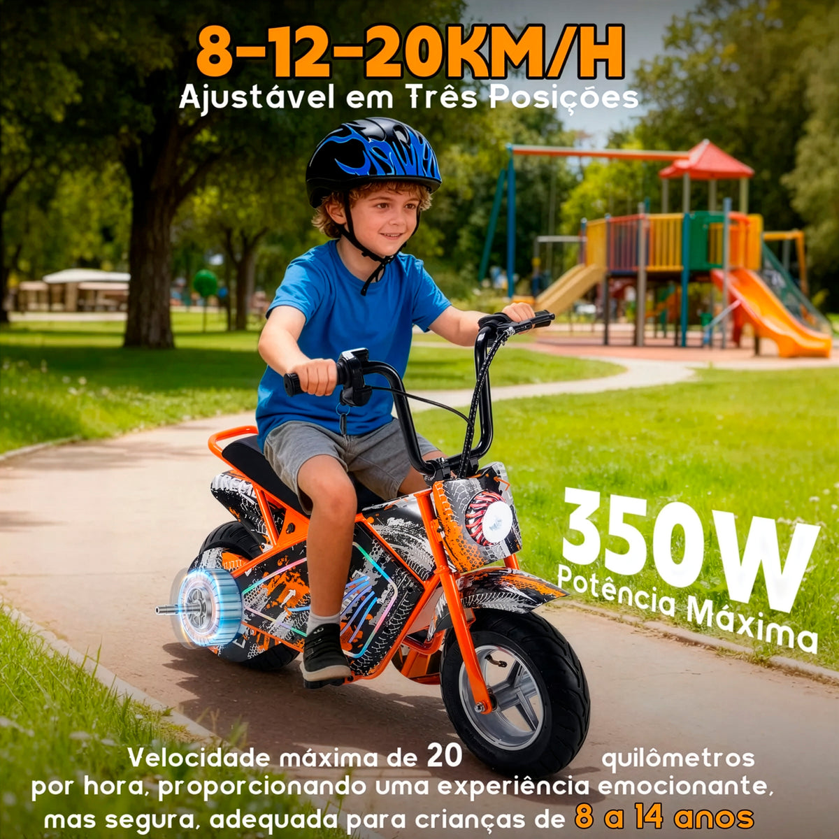 Honeywhale J2 Motinho Elétrica Infantil Mini 350w 36v 12km Laranja