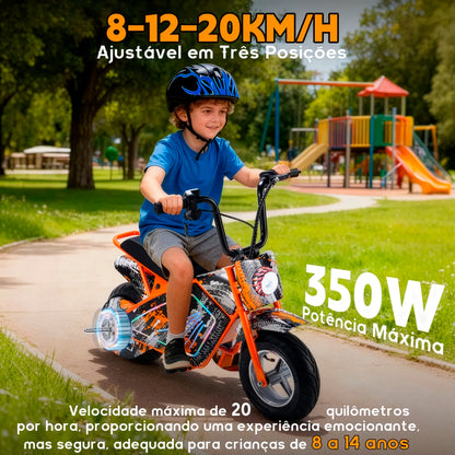 Honeywhale J2 Motinho Elétrica Infantil Mini 350w 36v 12km Laranja