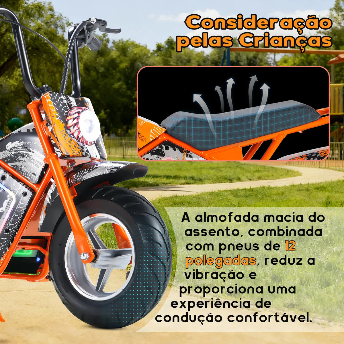 Honeywhale J2 Motinho Elétrica Infantil Mini Moto 350w 12km Cor Laranja