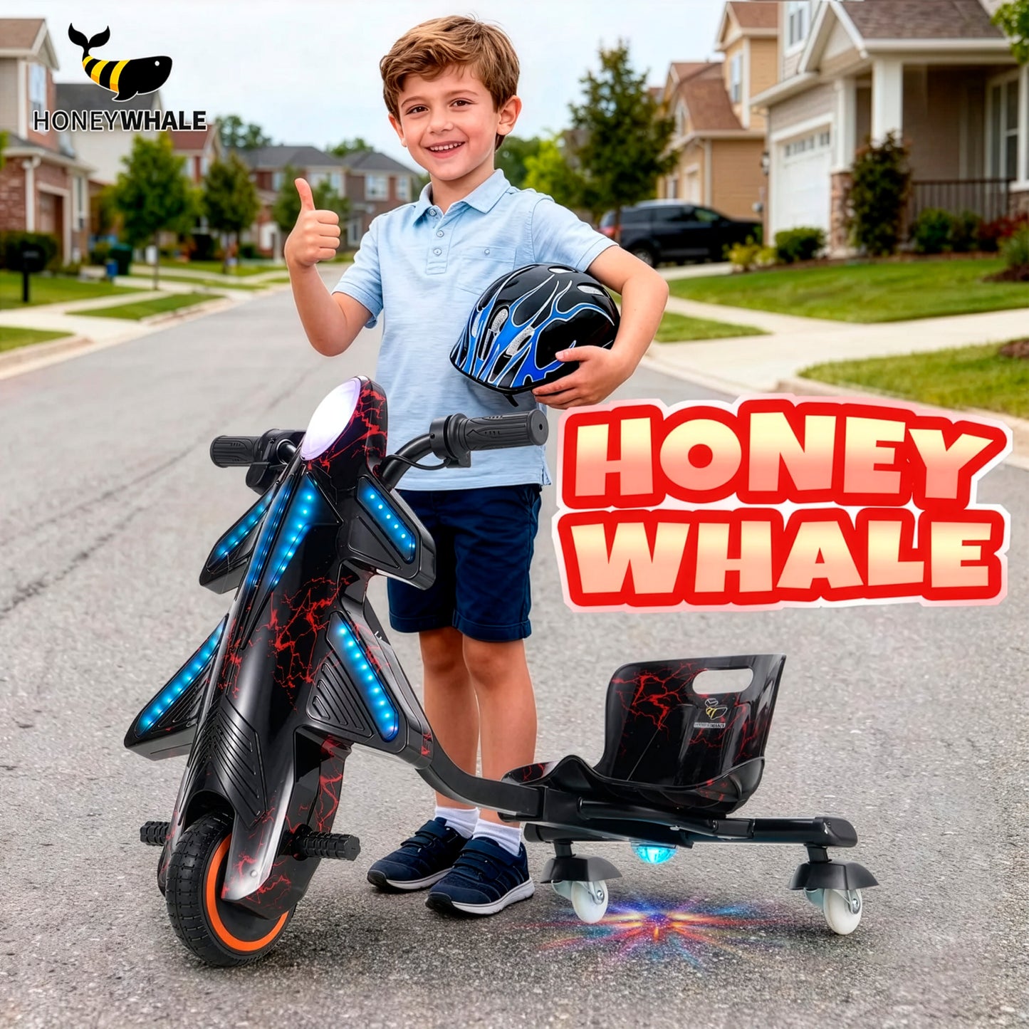 Honeywhale 008c Triciclo Elétrico Drift Infantil 150w 15km/h Preto