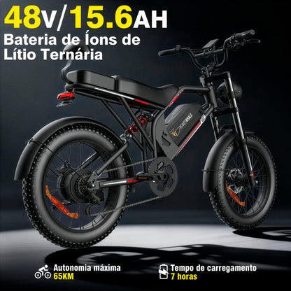 Honeywhale K6s Bicicleta Elétrica 1080w 65km 55km/h Preto