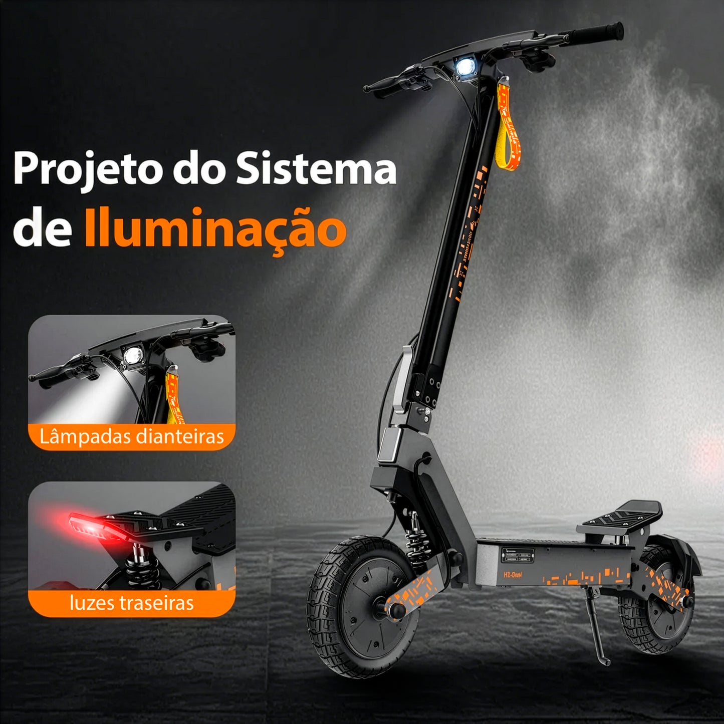 Honeywhale H2d-ultra Patinete Elétrico Adulto, 1200w*2 Scooter Eletrica, 65 Km Autonomia, 55 Km/h Velocidade Máxima
