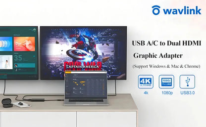 Wavlink Adaptador Displaylink Hdmi 1x2 4k 2k Para Macbook M1