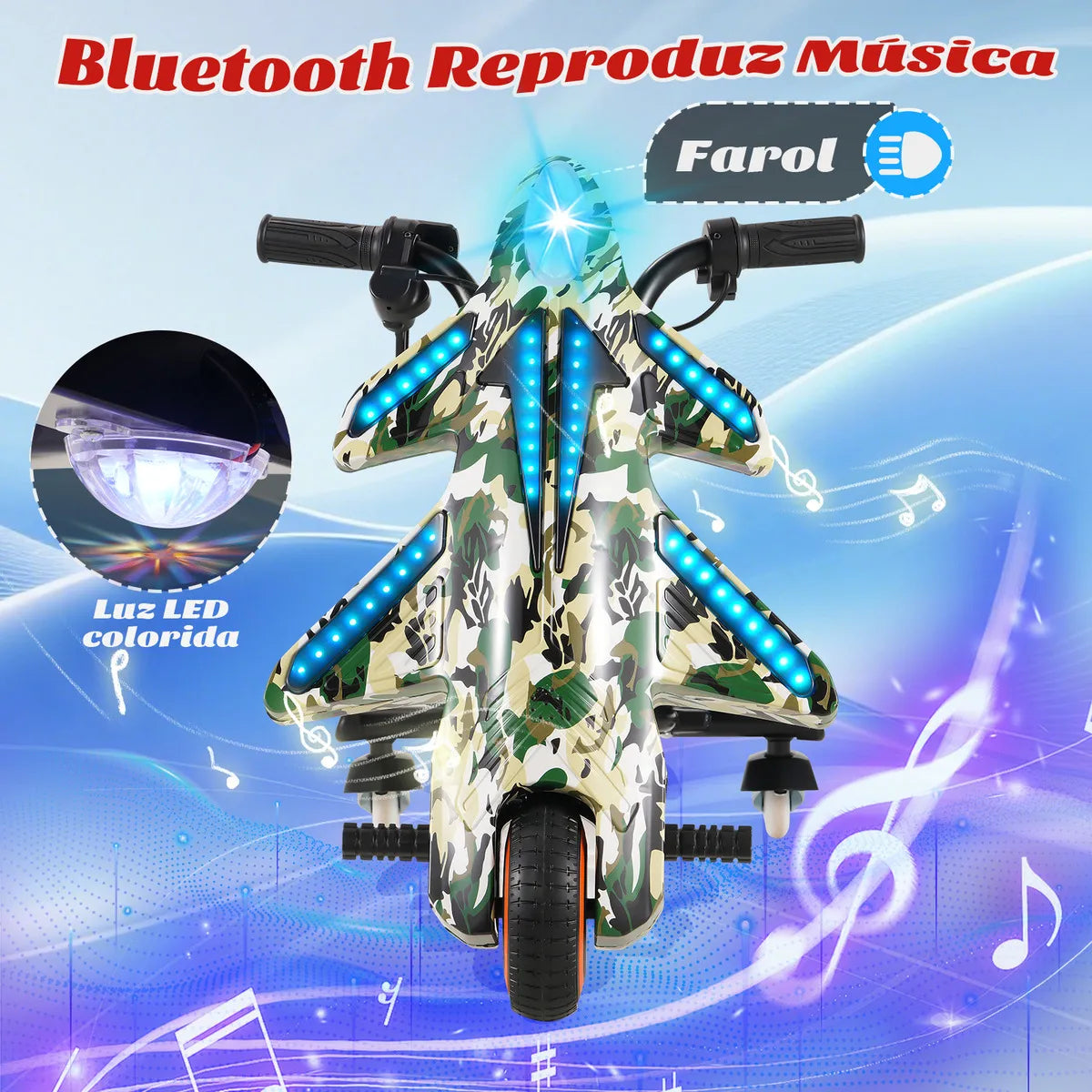 Honeywhale 008c Triciclo Elétrico Drift Infantil, 250w-60min-12km-50kg, Com Bluetooth, 3 Modos De Velocidade, Adequada Para Crianças De 5 A 8 Anos, Honey Whale (36v, 3ah) Verde