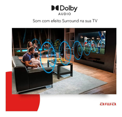 Smart TV AIWA 50” Android 4K Borda Ultrafina HDR10 Dolby Áudio AWS-TV-50-BL-02-A