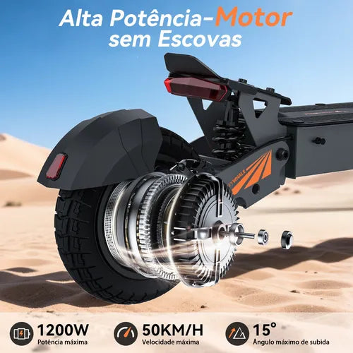 Honey Whale H2 - Patinete Elétrico Scooter 1200w 50km/h 50km