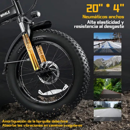 Honey Whale F6 Pro-s -Bicicleta de montanha elétrica para adultos, motor máximo de 900 w, velocidade máxima de 45 km/h, alcance elétrico puro máximo de 35 a 40 km (54,6 v, 10,4 ah), cor preta