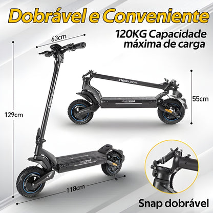 Honey Whale T5 Doble - 750w*2 Patinete Elétrico Scooter 60km/h