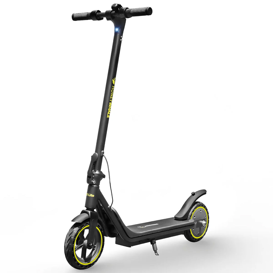 HONEYWHALE M1 LITE Patinete Elétrico Adulto, 500W-25KM/H-16KM-120KG, Scooter-Eletrica-Velocidade-Juvenil-Dobrável-Autonomia-de-Aplicativo-Bluetooth-Carge, Pneus Sólidos de 8,5 Polegadas Preto-Amarelo