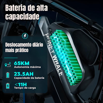 Bicicleta Elétrica de Montanha Honey Whale BK08 - azul