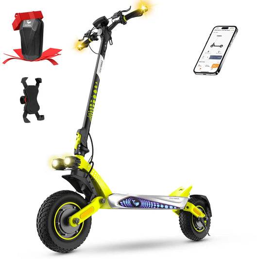 HONEYWHALE T8 Max Patinete Elétrico, Dual Motor 2000w, 52v 20ah, 65km/h, Pneus 12 Off-Road, Suspensão Dupla, App Bluetooth, Dobrável, Farol Led, Scooter Premium